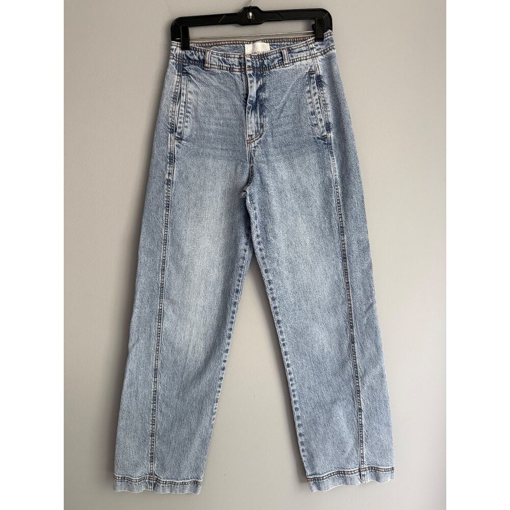 Habitual Light Wash High Rise Straight Jeans Size 6/28 Cotton Mom 90s Crop